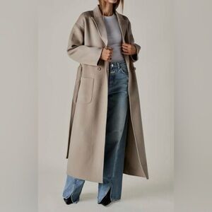 ANINE BING  Dylan Double Breasted Maxi Coat Taupe XL